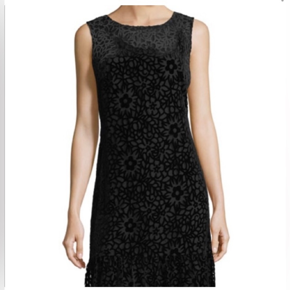 Karl Lagerfeld Black Velvet Flower Dress